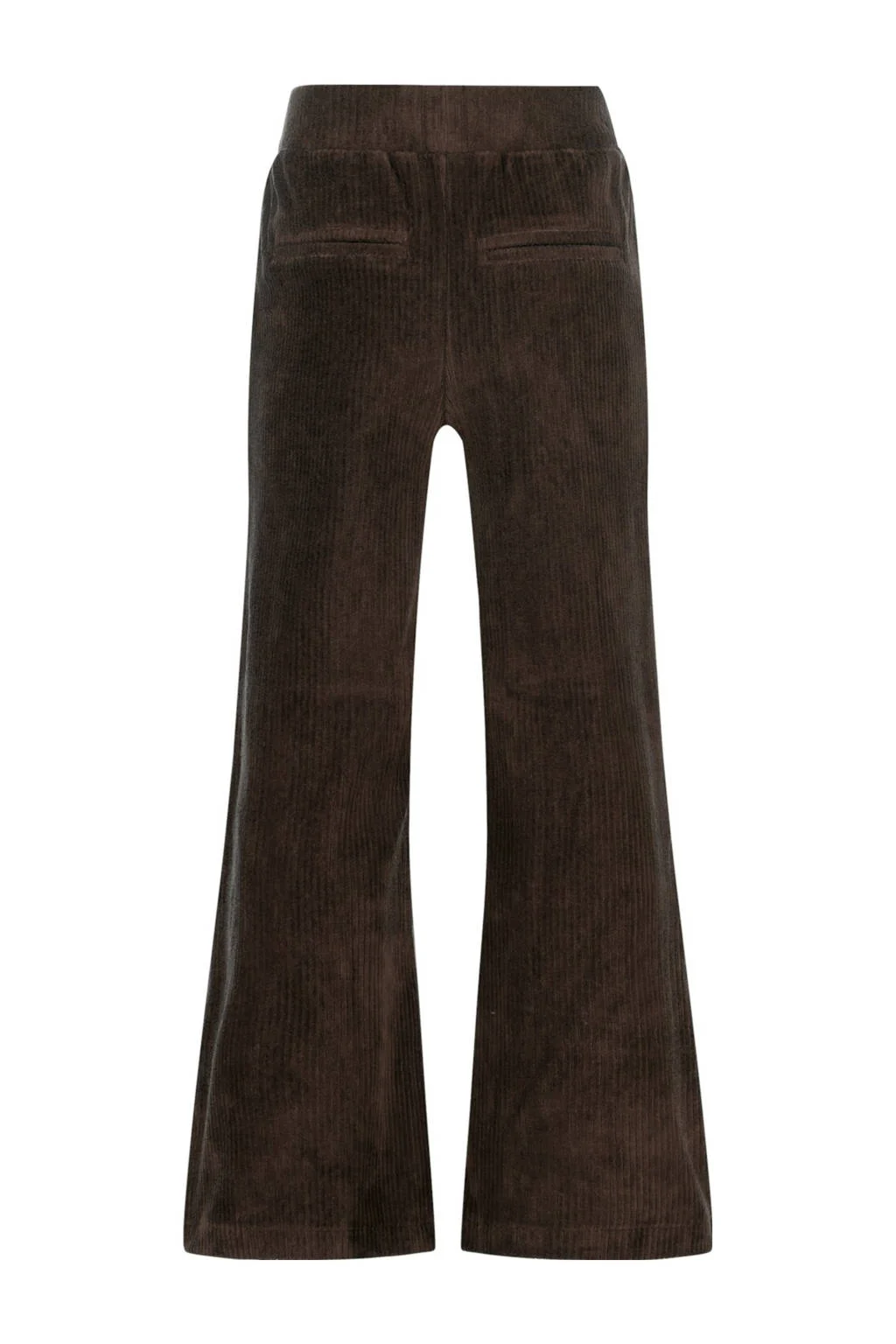 Raizzed wide leg flared broek donkerbruin