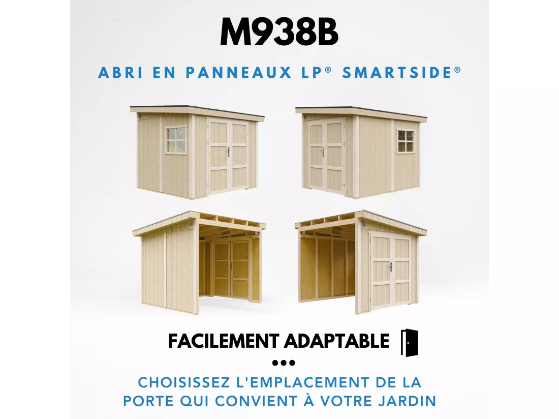 Abri de Jardin Qualité Premium 5,9 m² - H231x248x294 cm - Sans plancher e paroi latérale - Timbela M938B-REDWOOD RED