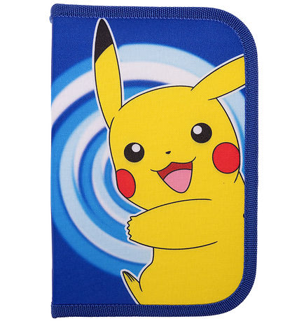 Pokémon Federmäppchen m. Inhalt - Blau/Gelb m. Pikachu