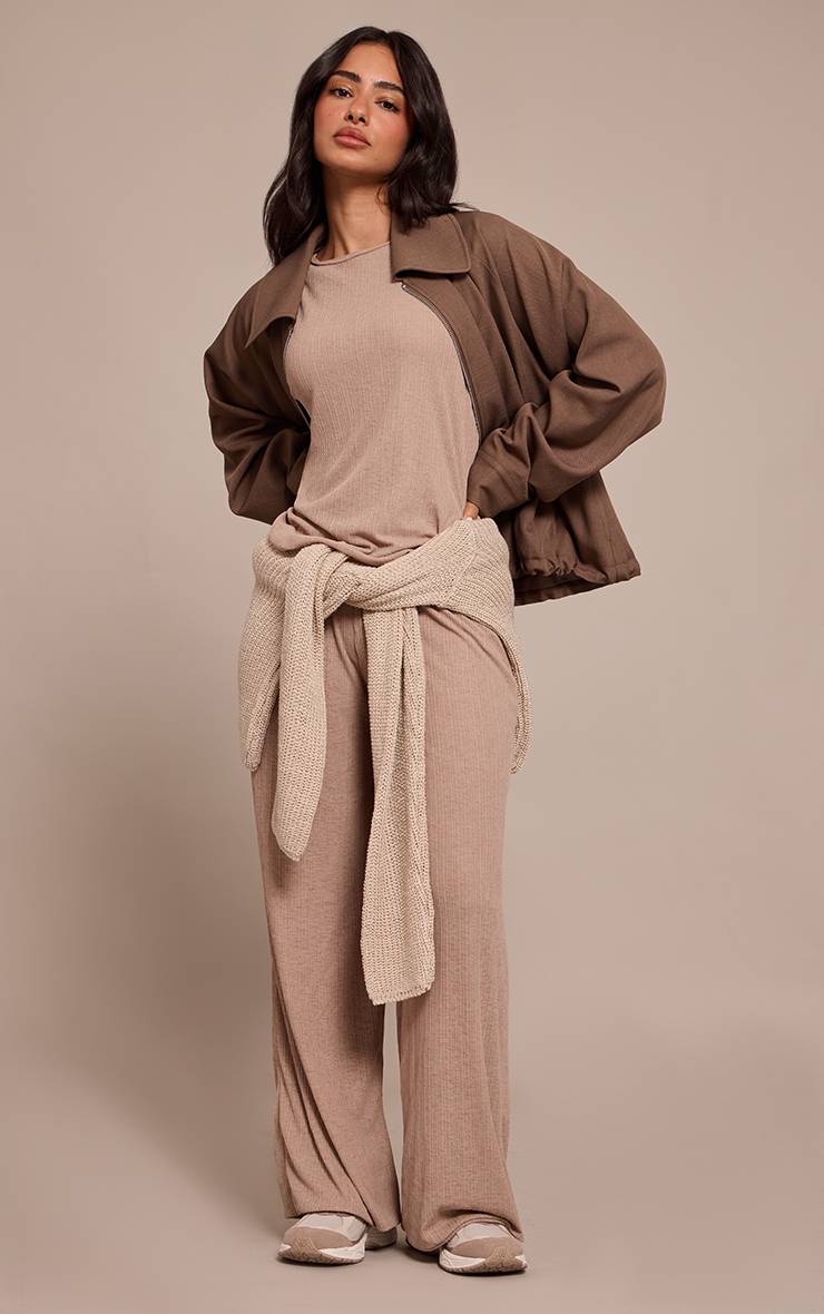 Taupe Haut Fluide Texturé Transparent Petite
