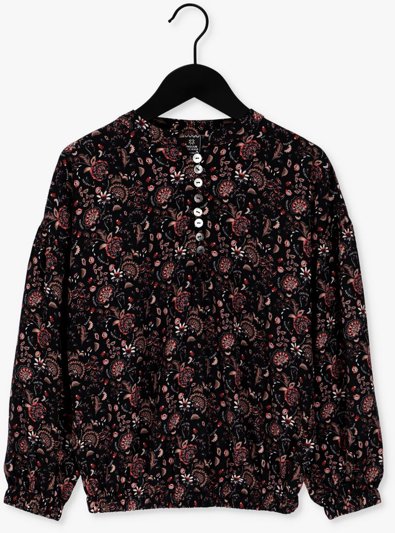INDIAN BLUE JEANS zwarte indian blue jeans blouse paisley button shirt