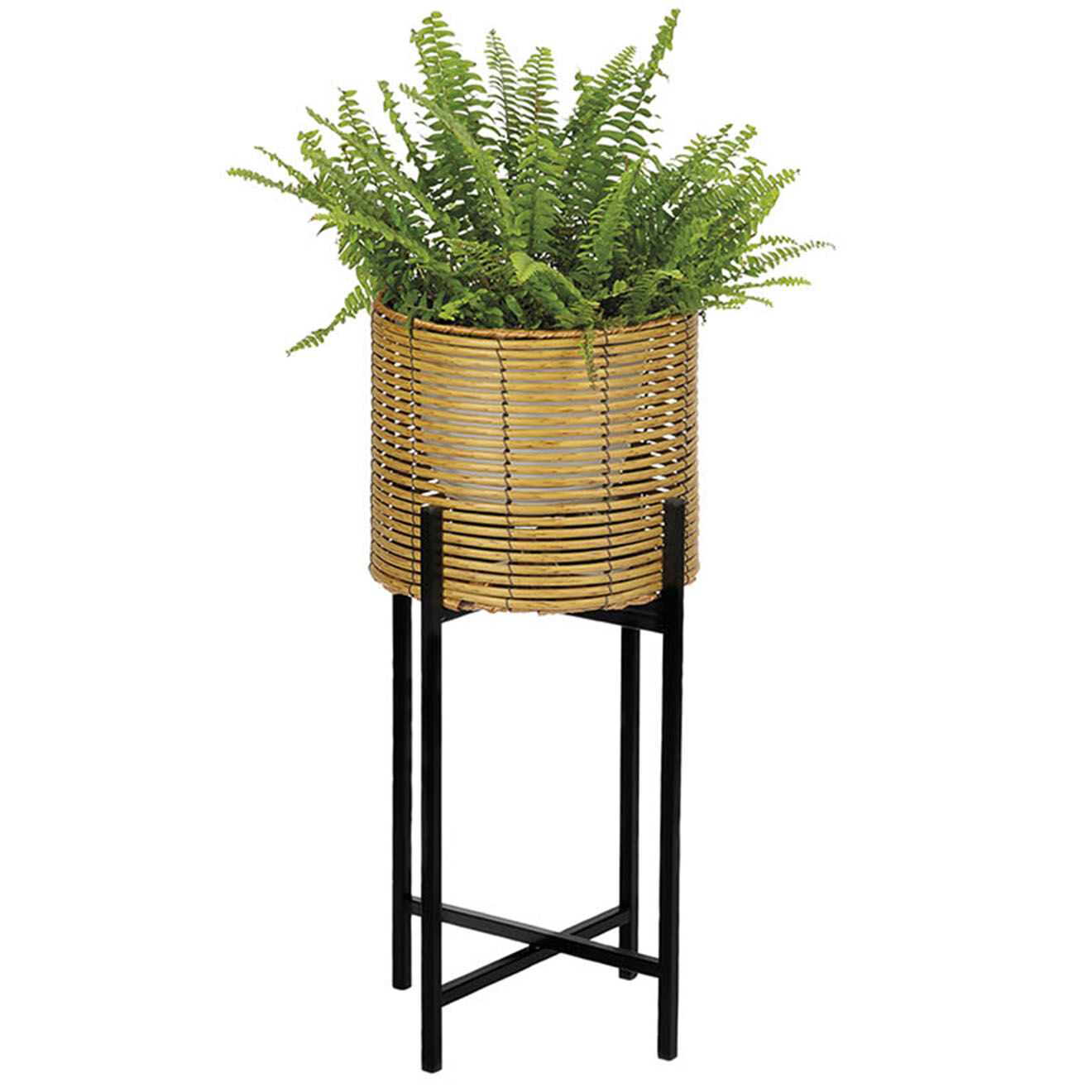 Andrea House Porte-plantes noir/marron - 49x20x66 cm