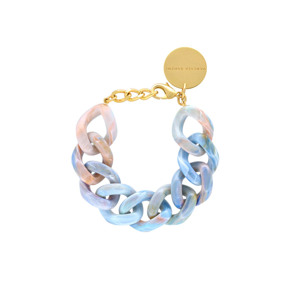 Vanessa Baroni  Flat Chain armbånd - sea wave