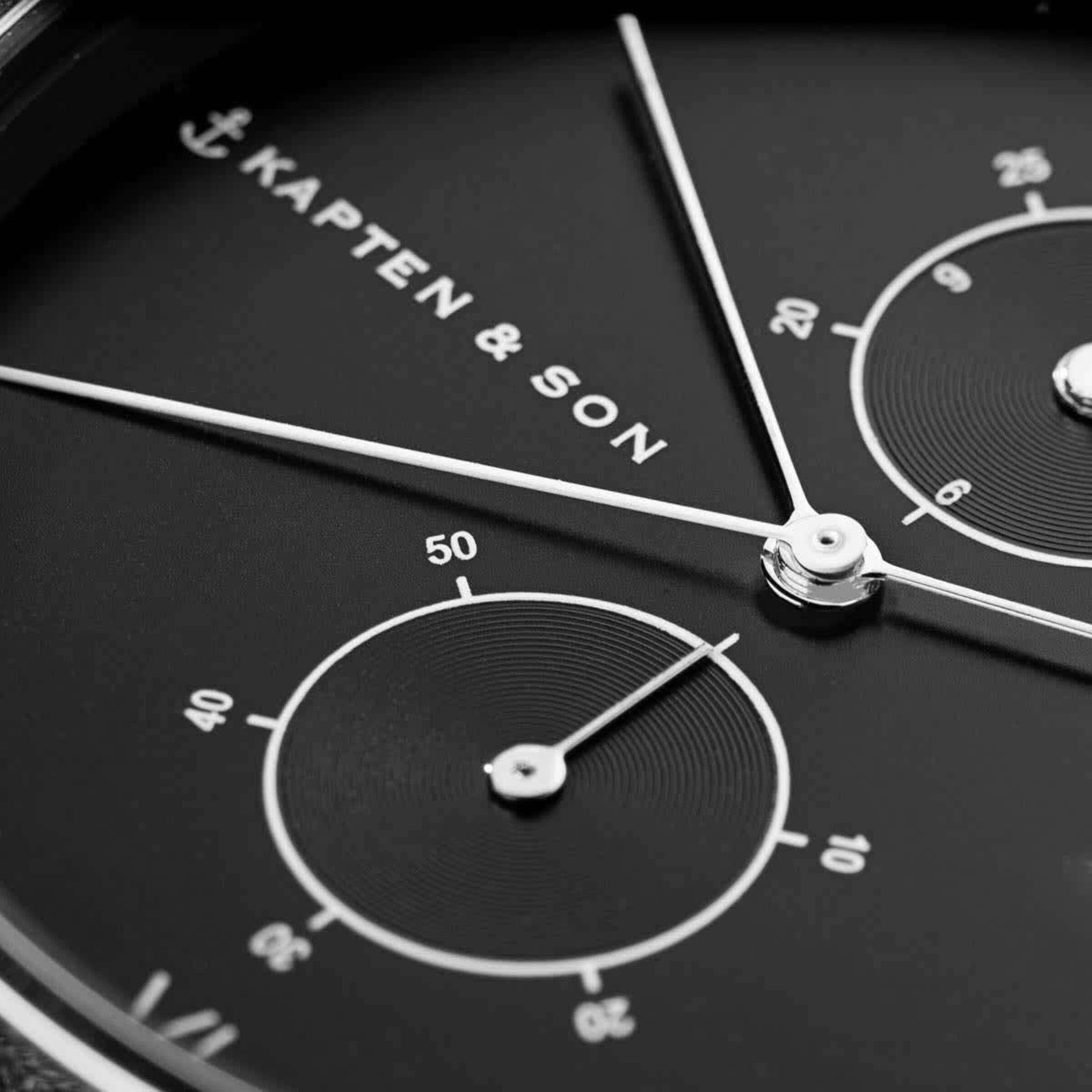 Chrono Small Silver Black Steel