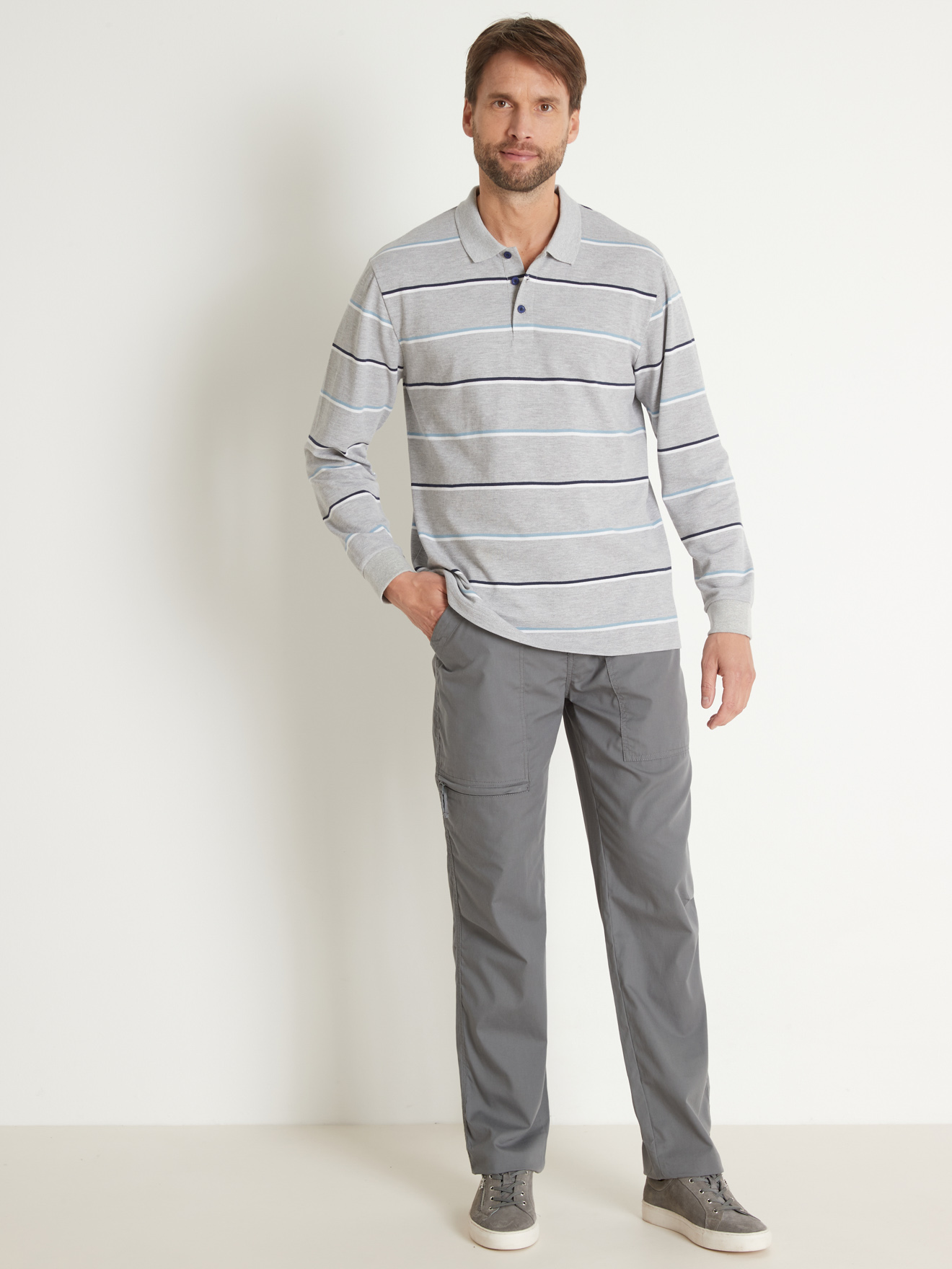 Polo manches longues maille piquée