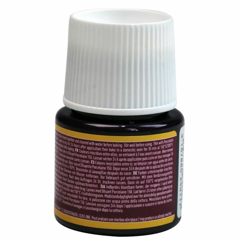 Peinture à l'eau brillante pour porcelaine - grenat - 45 ml