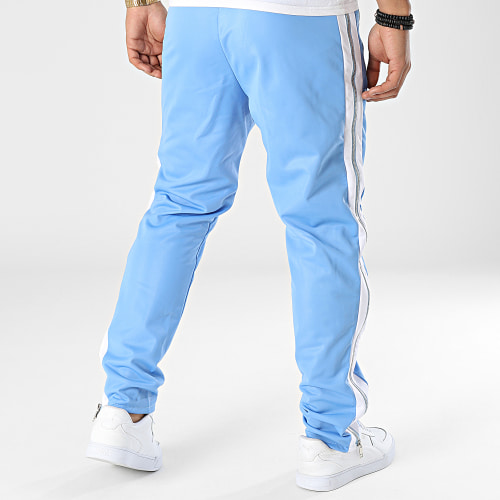 Pantalon Jogging A Bandes LL725 Bleu Ciel Blanc