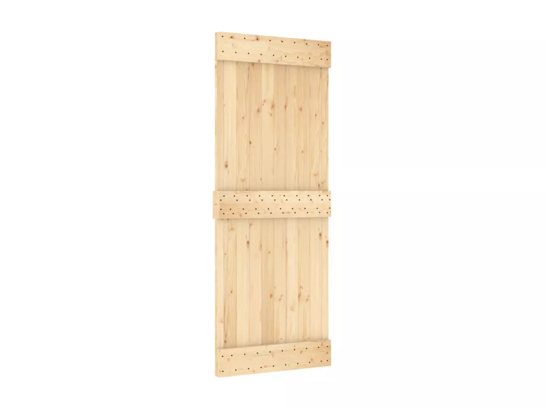 Porte coulissante et kit de quincaillerie 80x210 cm pin massif