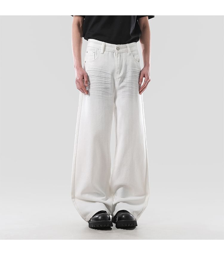 VEAZ - Hoge taille gerimpelde wijde jeans