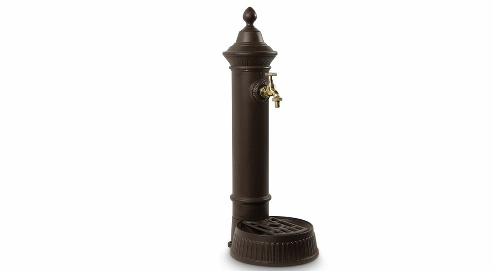 Fontaine de jardin aluminium marron 26x32x72cm