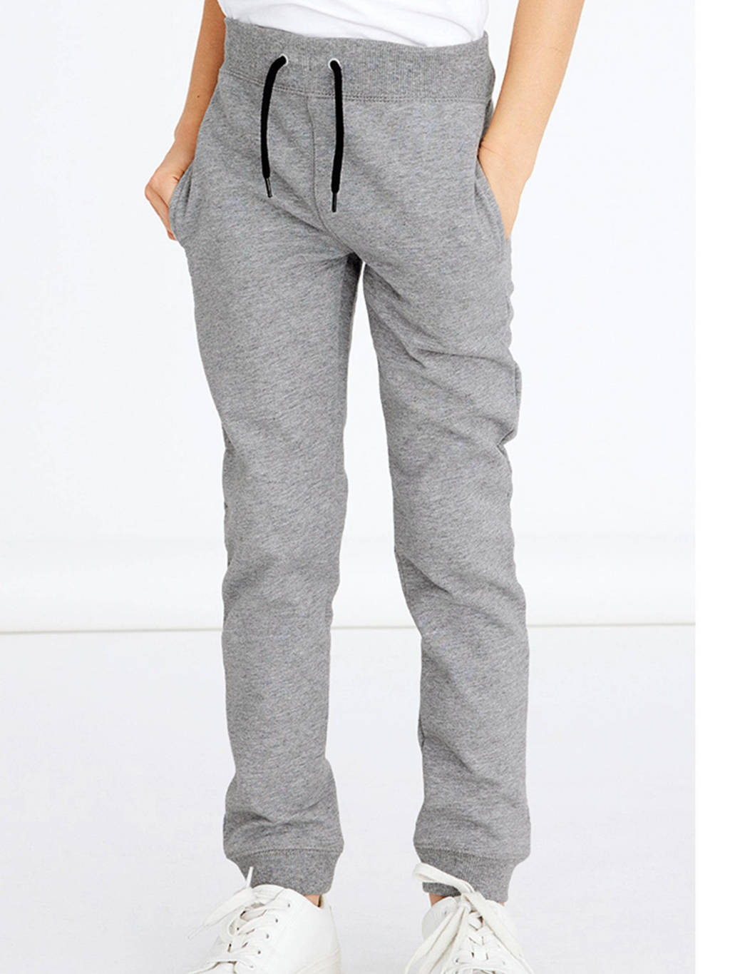 NAME IT broek NKMSWEAT grijs melange