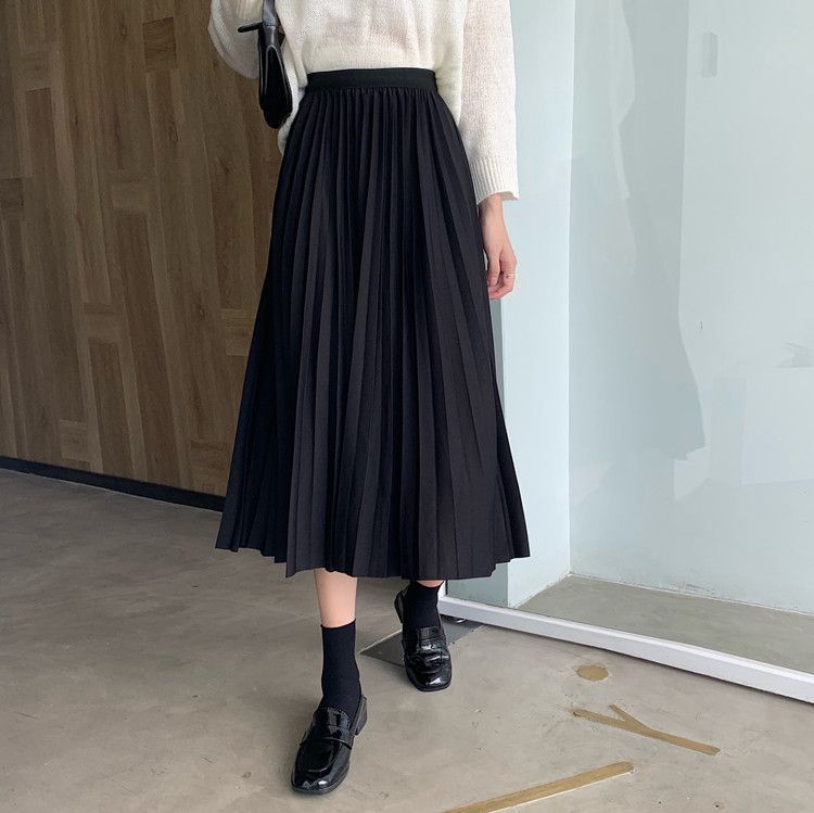 Shopherd - Hoge taille geplooide midi-rok