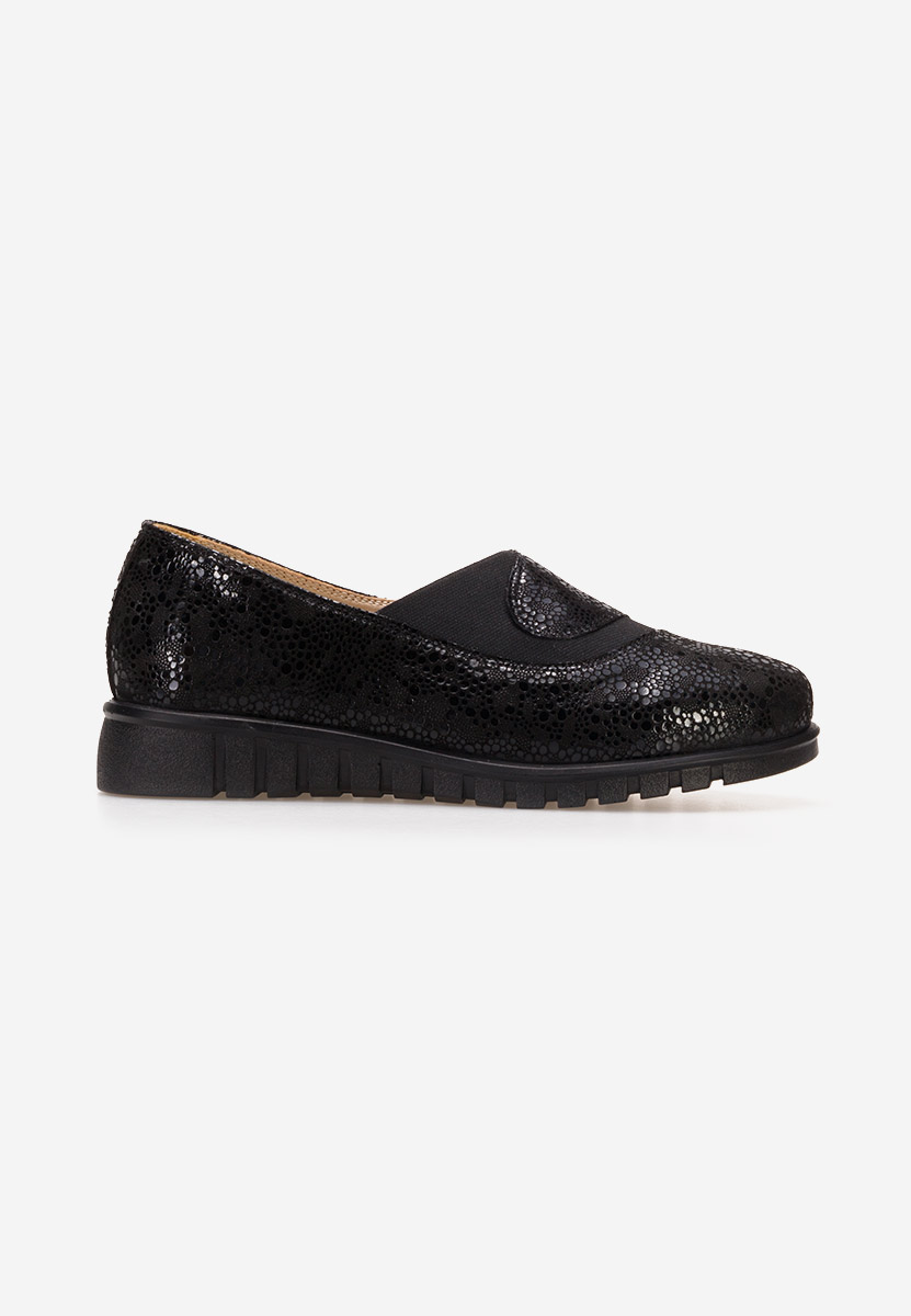Chaussures casual femme en cuir noirs Janora V3