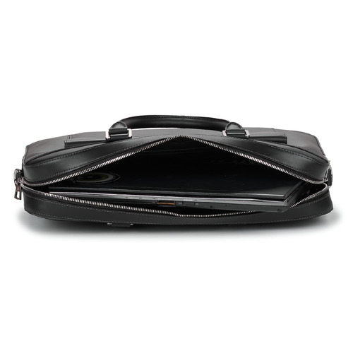 Tommy Hilfiger - TH SPW LEATHER COMPUTER BAG - Noir
