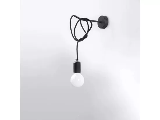 Sollux EDISON Applique murale à 1 ampoule noire, E27