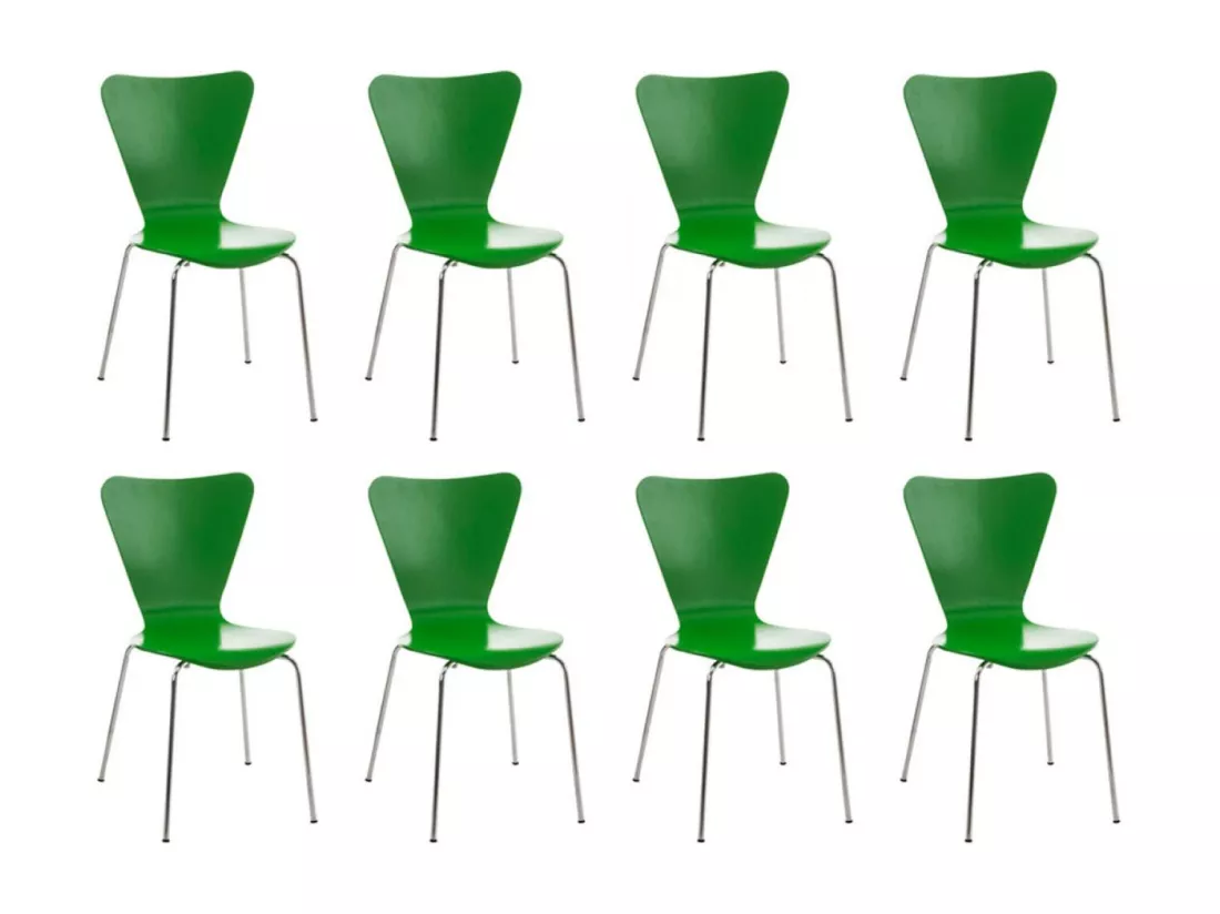 Lot de 8 Chaise de conférence - Bois & Nature - Vert - Calisto
