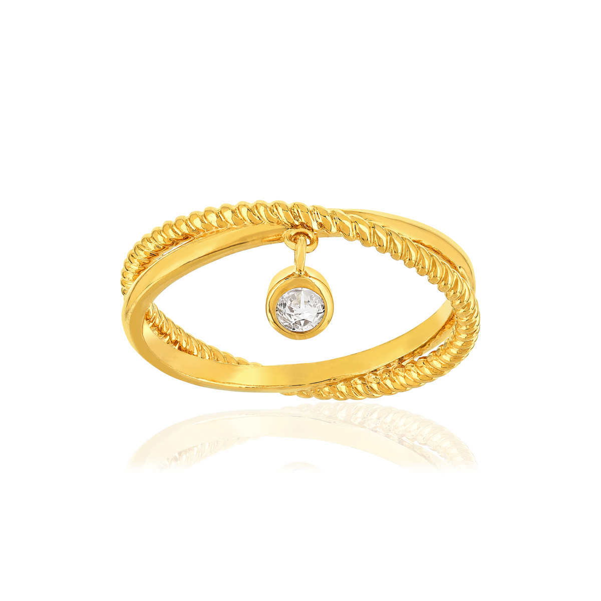 Bague plaqué or zirconia