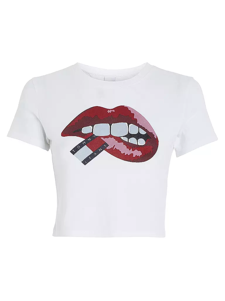 TOMMY JEANS T-Shirt Cropped Fit weiss