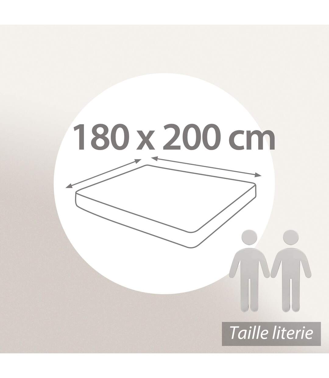 Drap housse imprimé 200x200 cm satin de coton PETALES blanc