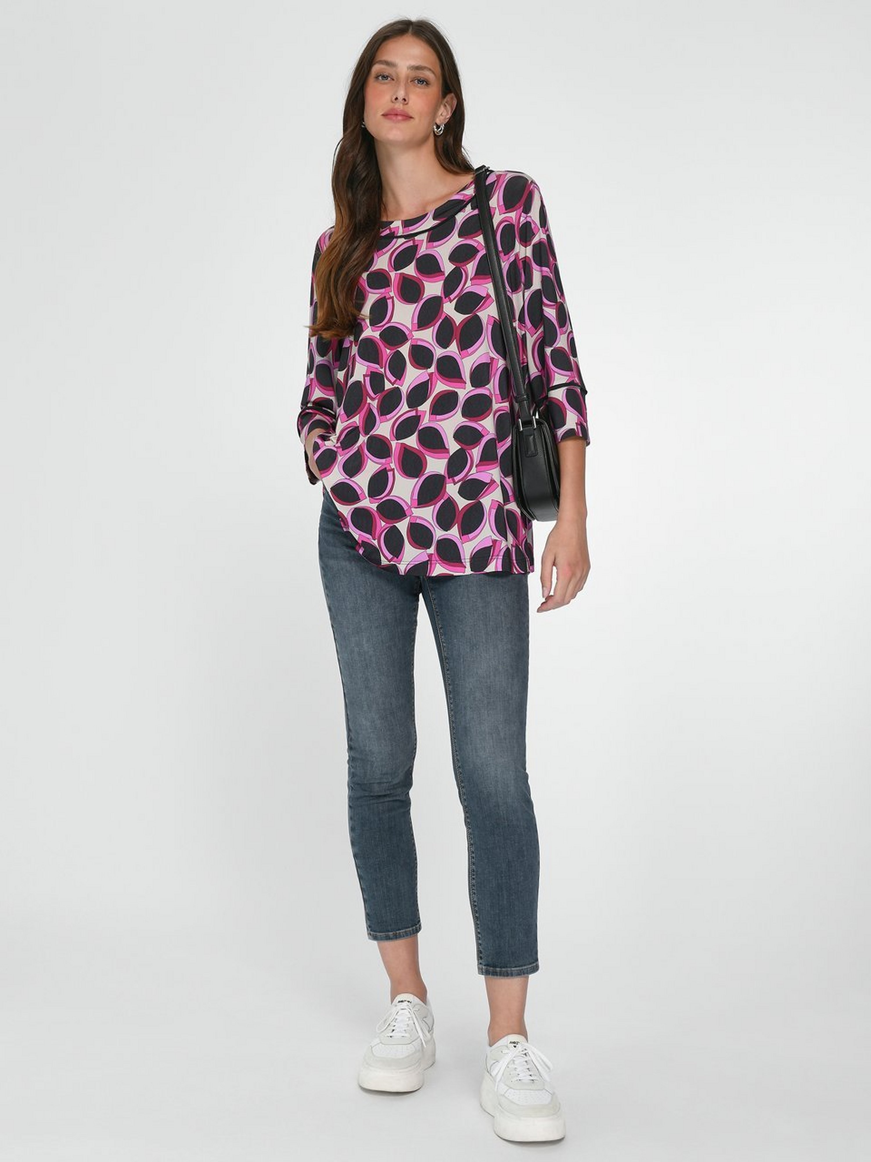 Rundhals-Shirt mit 3/4-Arm