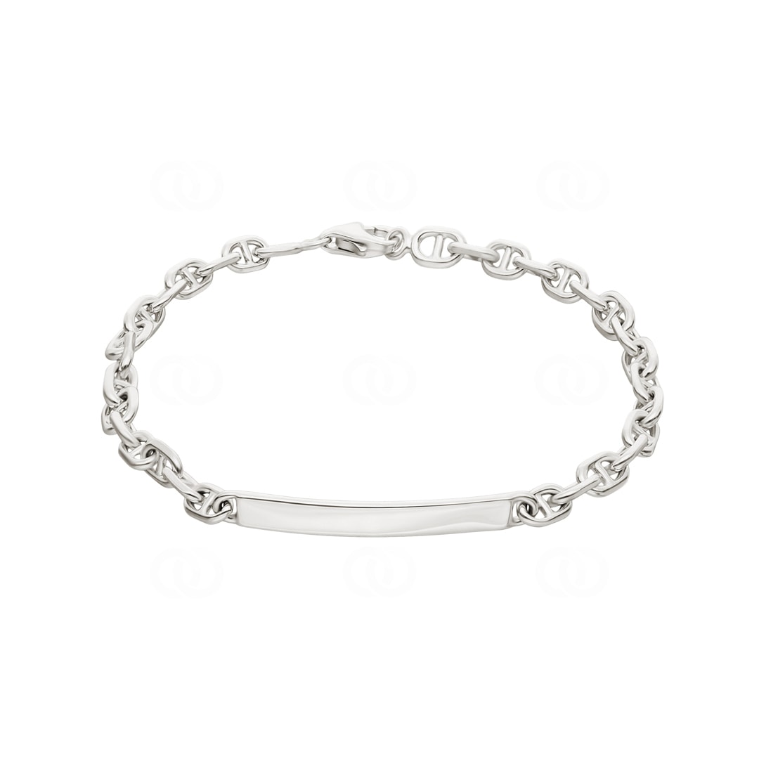 Gravurarmband Stäbchenpanzer 925 Silber rhodiniert 4.9mm
