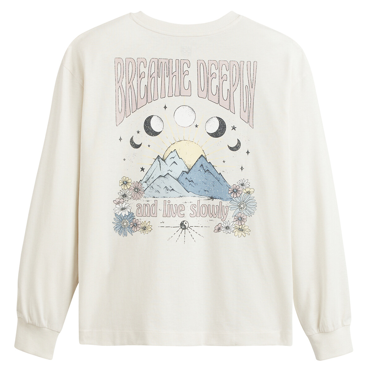 COLEÇÕES LA REDOUTE<br>Camiseta de manga comprida com texto