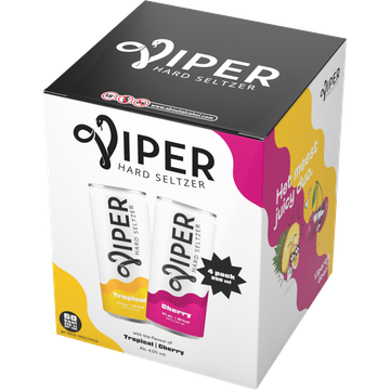 Viper Hard Seltzer Cherry / Tropical Multipack 4x250ML