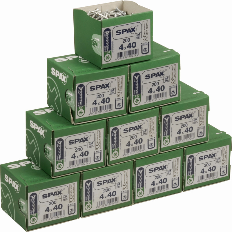 Spax universele schroeven platkop voldraad 4x40mm TX20