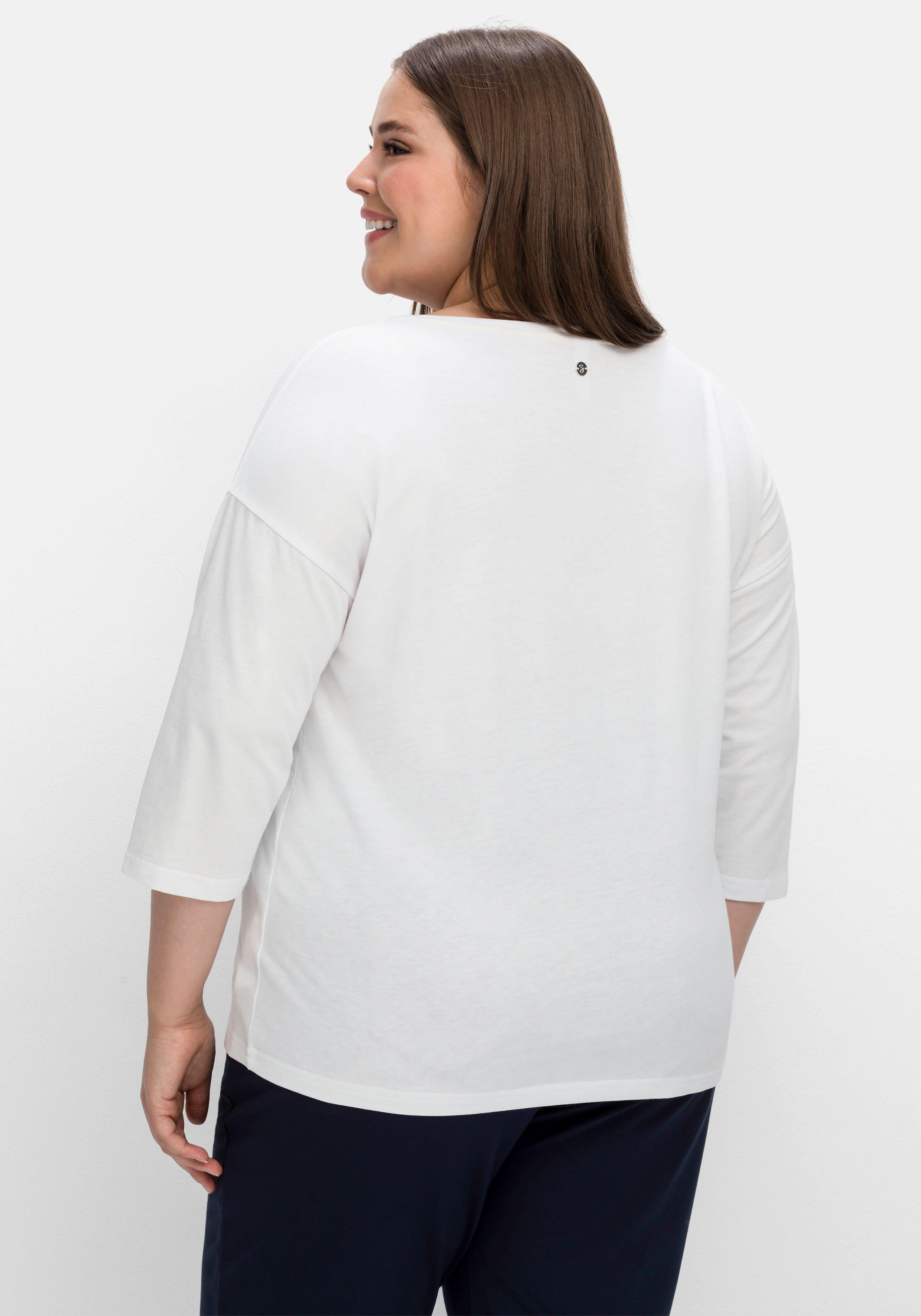 Shirt mit 3/4-Arm im Raglanschnitt und Frontdruck