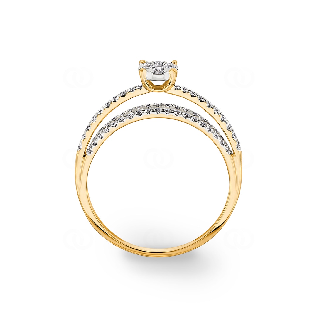 0.37 Karat Diamantring 750/18 K Gelbgold