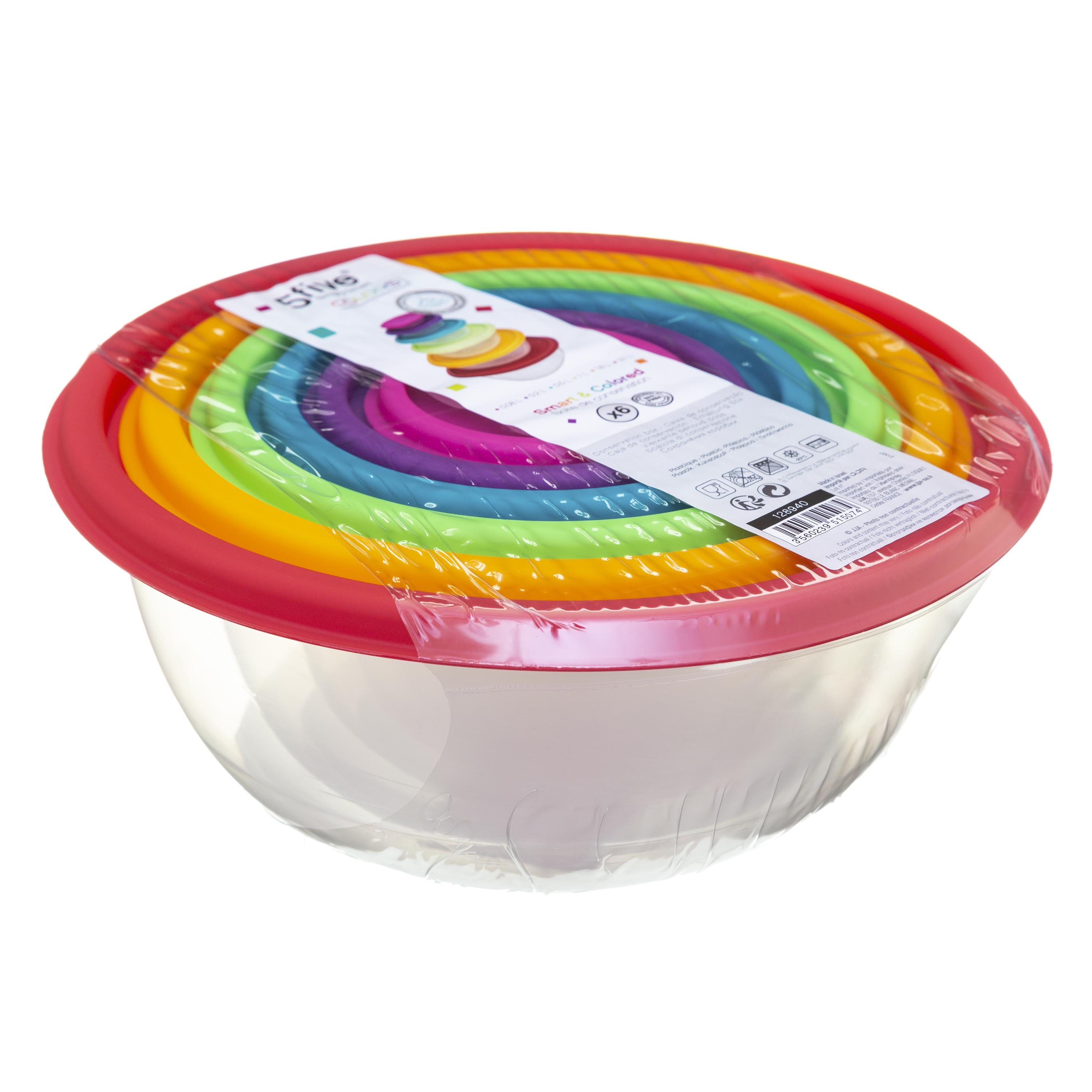 BOITE PLASTIQUE RONDE X6 COLORS