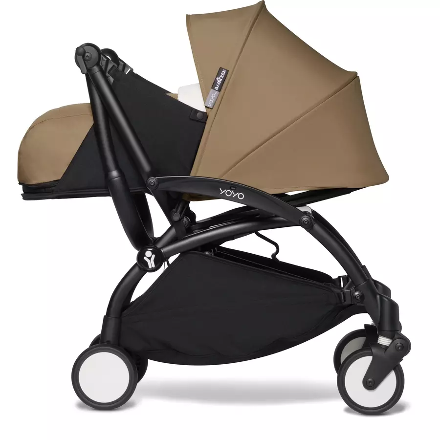 BABYZEN Kinderwagen YOYO2 0+ Black mit Neugeborenenaufsatz Toffee