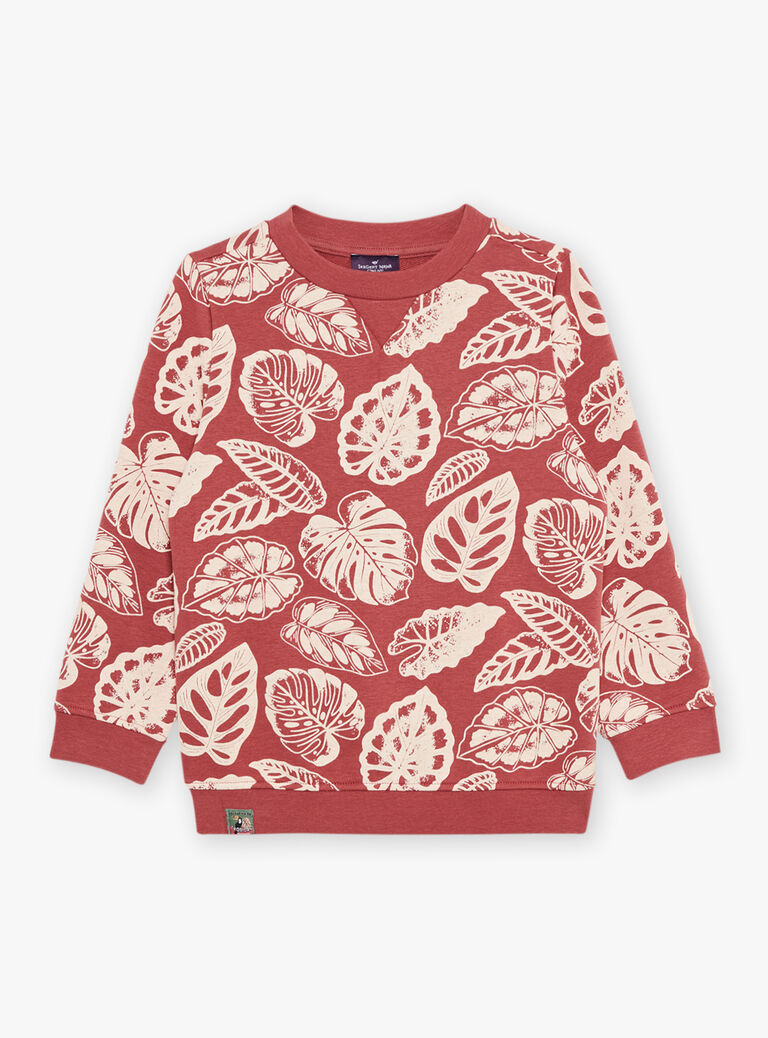 Sweat rouge thème tropiques