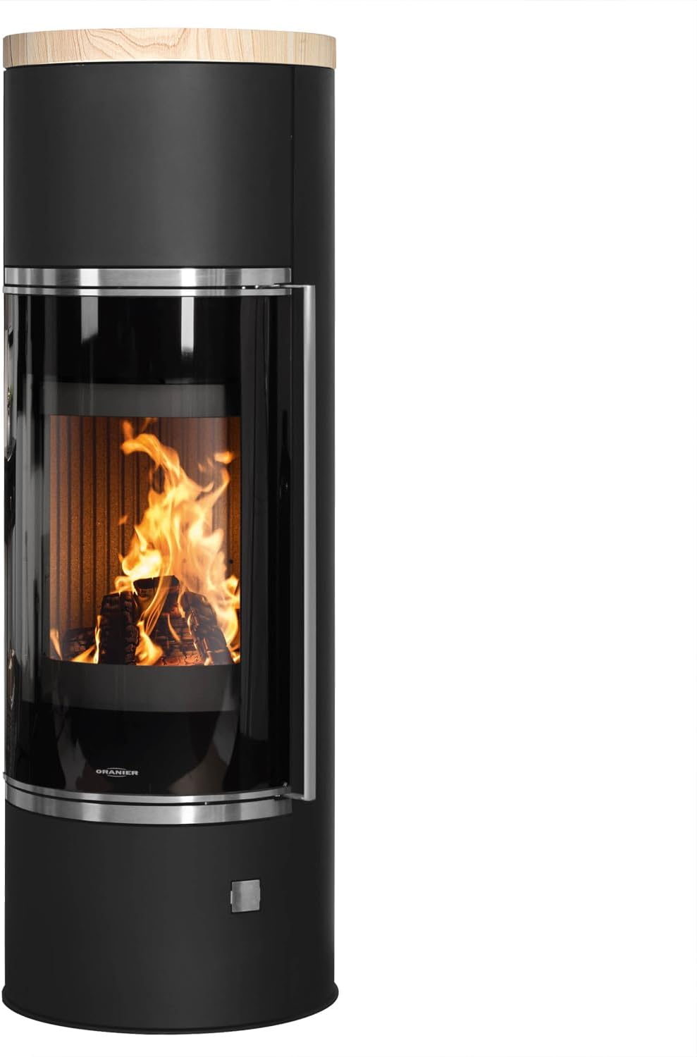 Oranier 5897 42 Arena W+ 2.0 Kaminofen Stahl Schwarz mit Abdeckplatte Sandstein/A