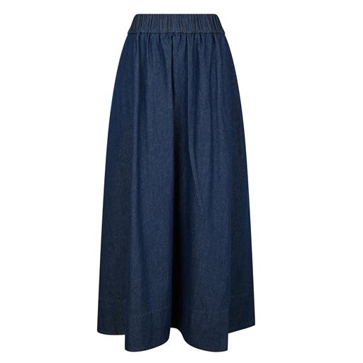 Neo Noir Yaya Denim Long Nederdel, Dark Blue, 40
