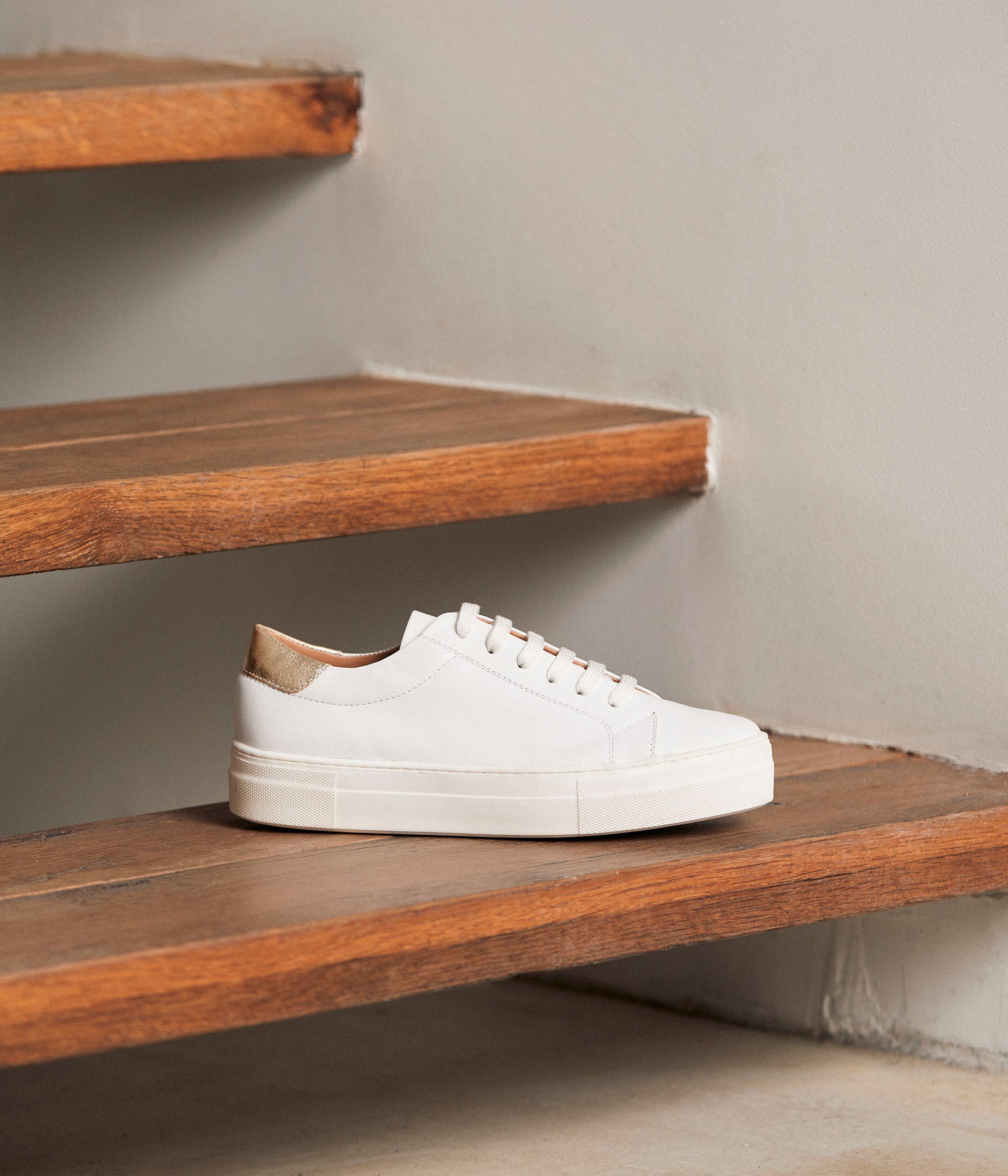 Baskets blanches cuir Annael