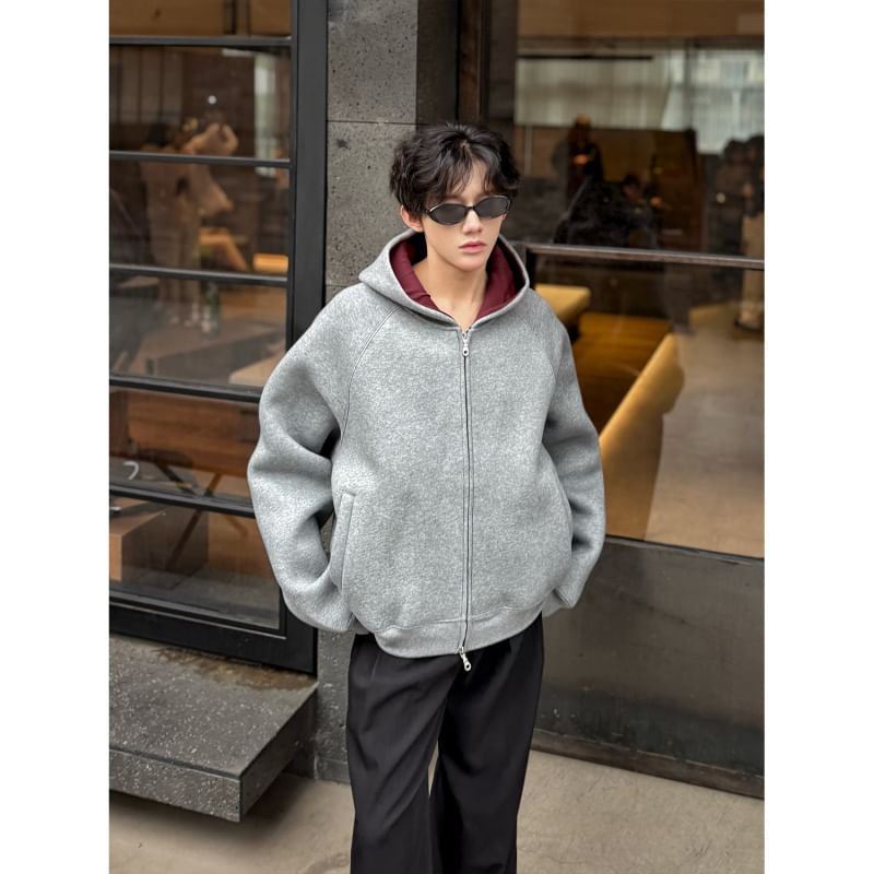 Orungeetun - Effen hoodie met rits