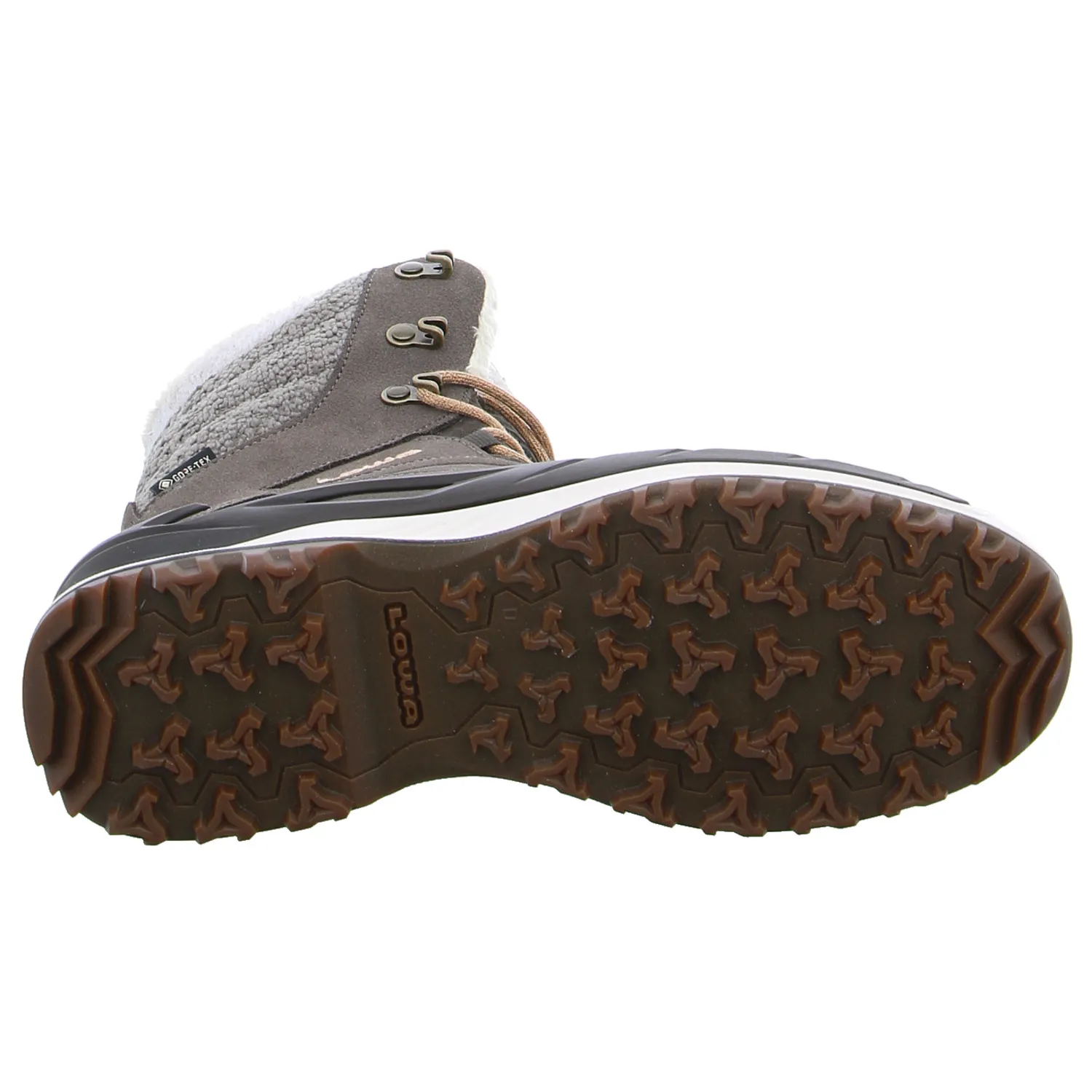 LOWA Snowboots Damen Taupe Leder