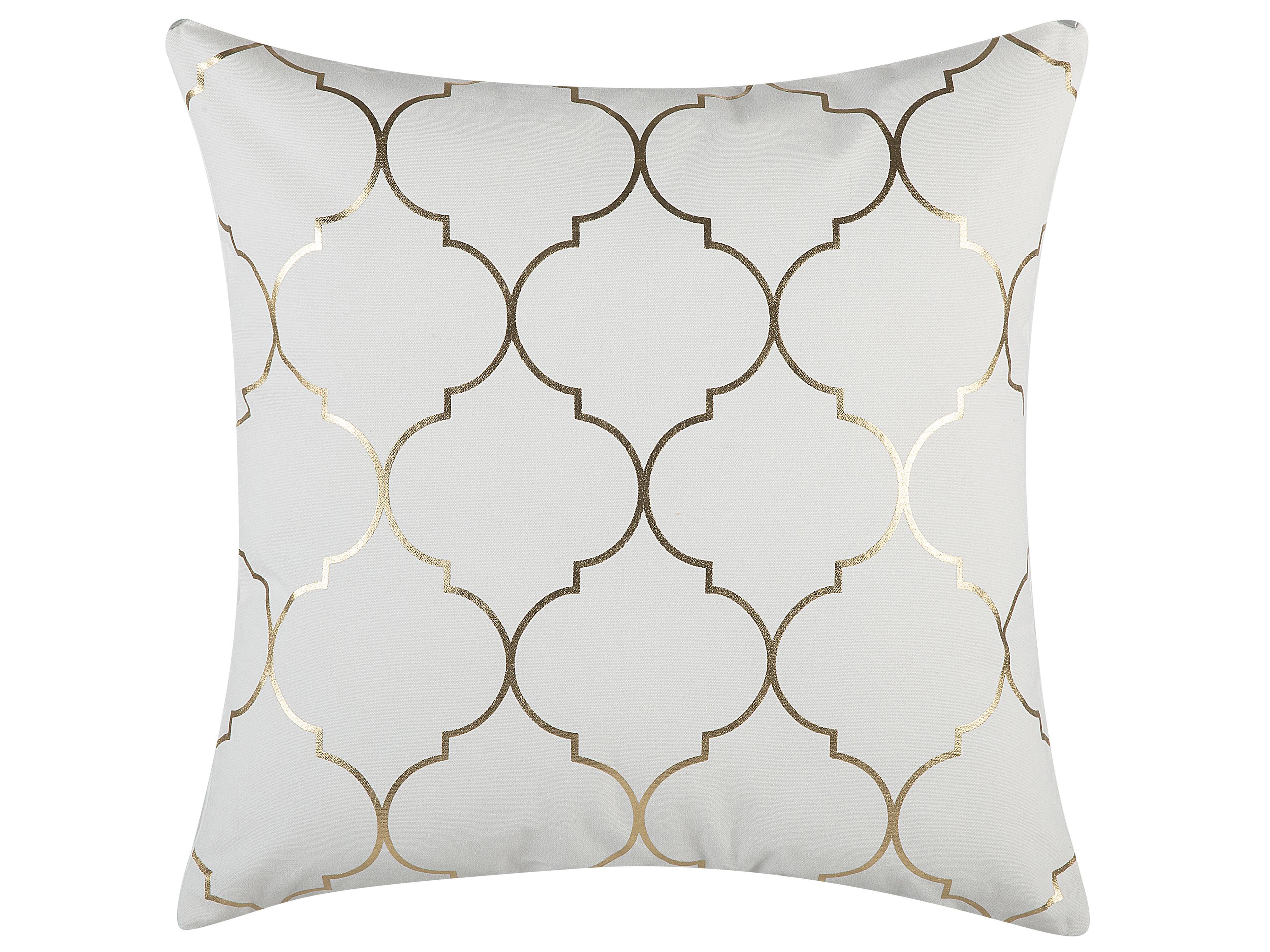Set van 2 sierkussens ALYSSUM Katoen 45 x 45 cm Wit trellis-patroon