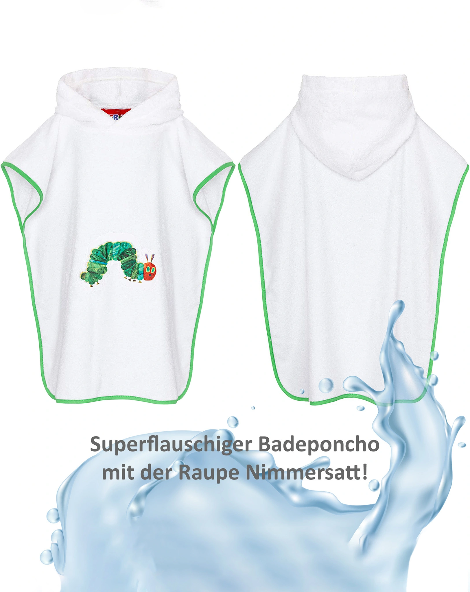Badeponcho RAUPE NIMMERSATT in weiß/grün