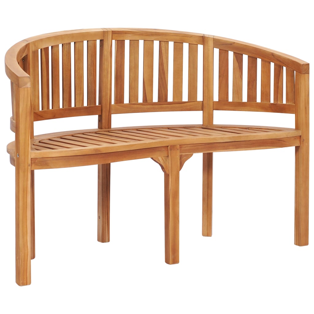 Salon de jardin meuble d'extérieur ensemble de mobilier 3 pièces en forme de banane bois de teck solide