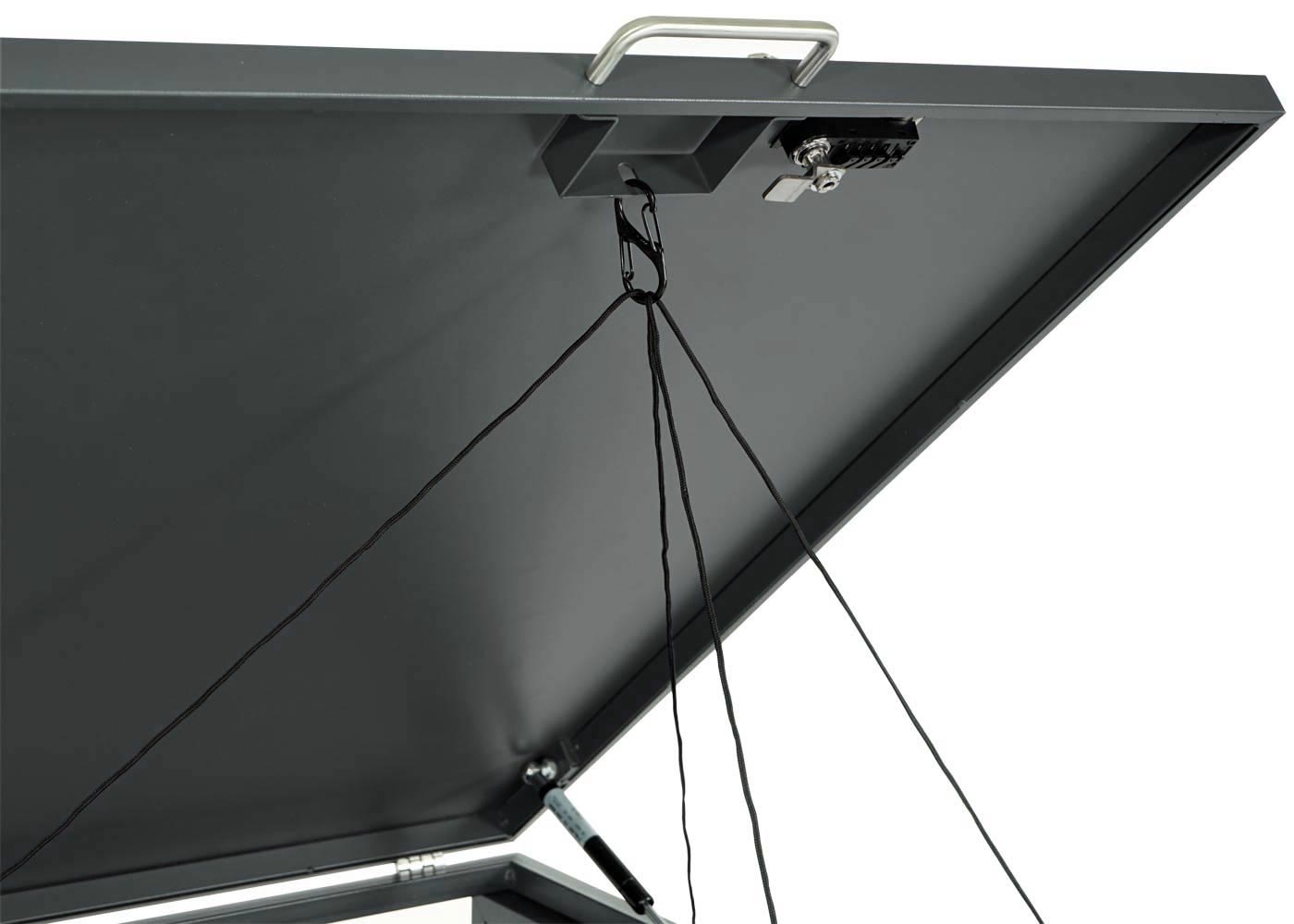 3er Mülltonnenverkleidung MCW-J82, Mülltonnenbox, erweiterbar, Metall 80kg, anthrazit ~ Marmor-Optik dunkel