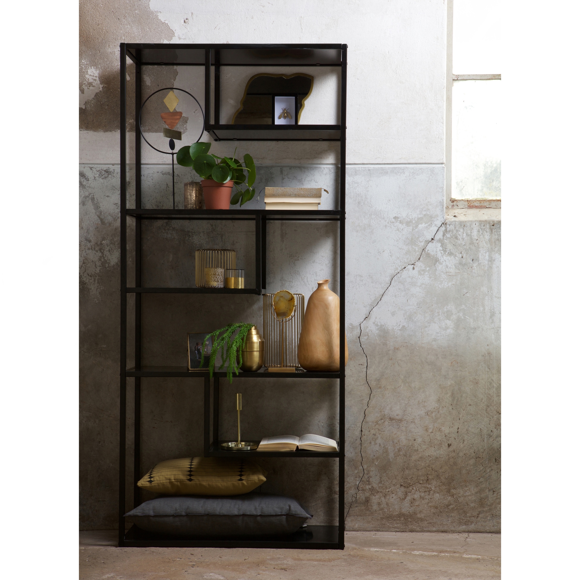 Regalschrank TEUN 85 x 188 cm schwarz