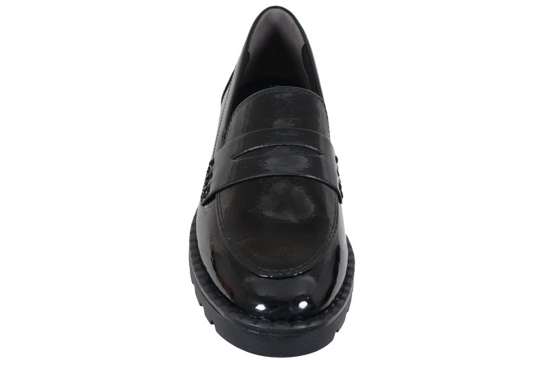 TAMARIS BLK PATENT LOAFERS