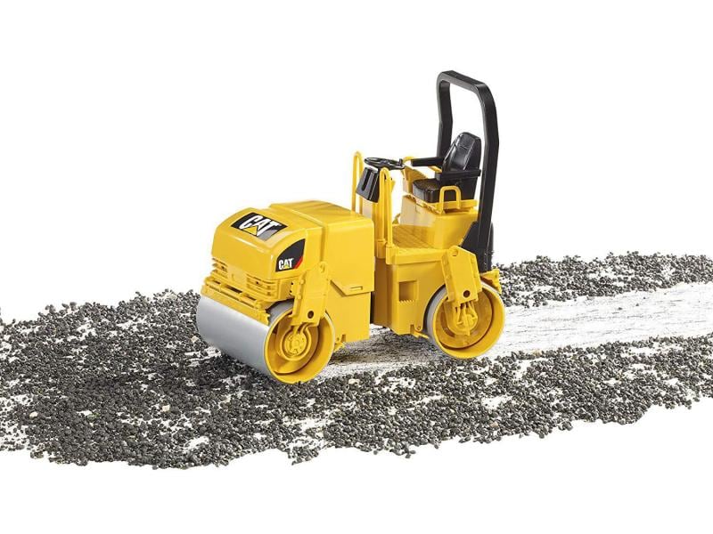Bruder Spielwaren Baustellenfahrzeug CAT Tandem-Vibrationsw Spielzeug-Vibrationswalze im Massstab 1:16