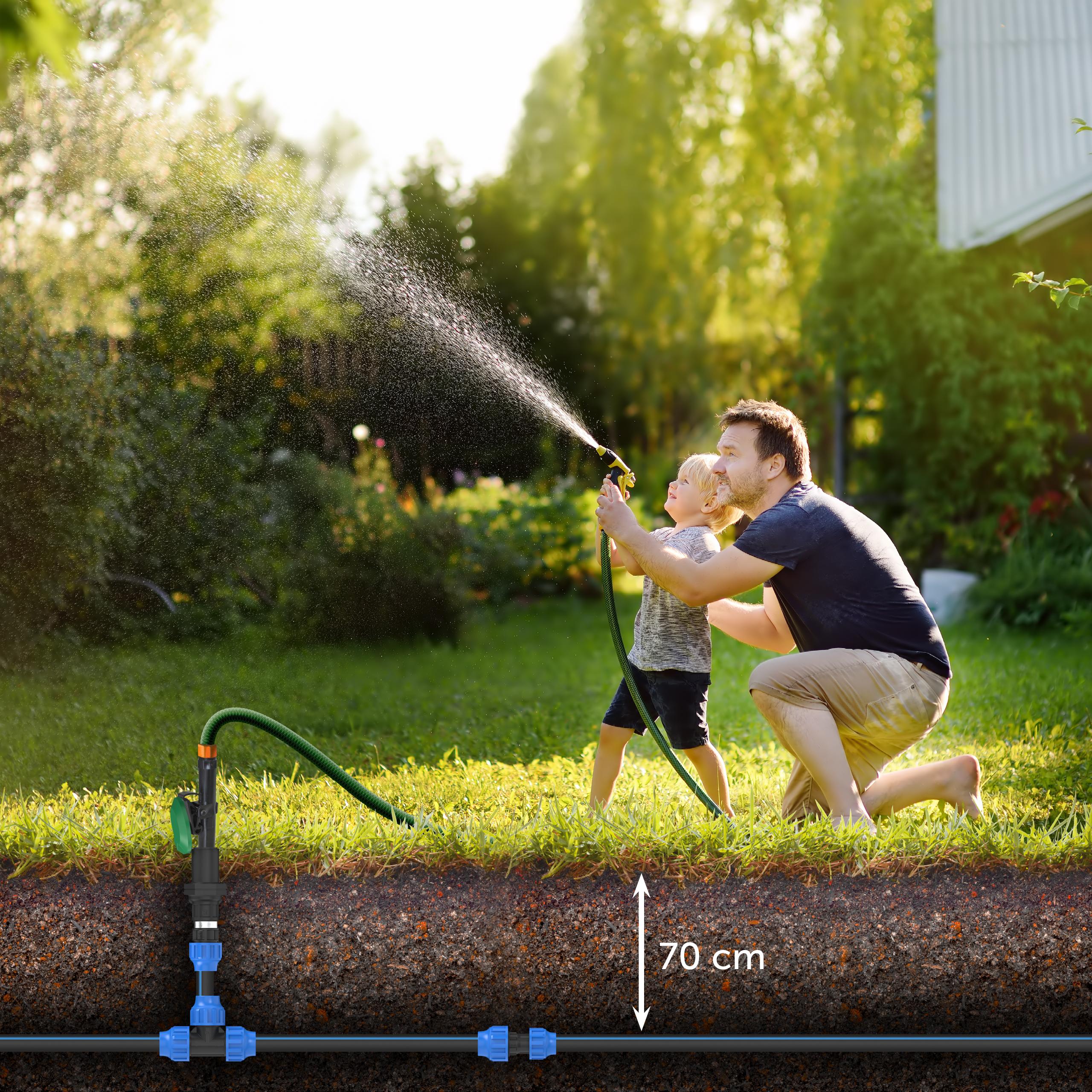 KIRCHHOFF Verbindungsstück 20 x 20 mm für HDPE Bewässerungssystem, Gartenbewässerung Made in EU