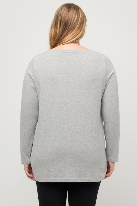 Shirt, Weihnachtshund, A-Linie, V-Ausschnitt, Langarm