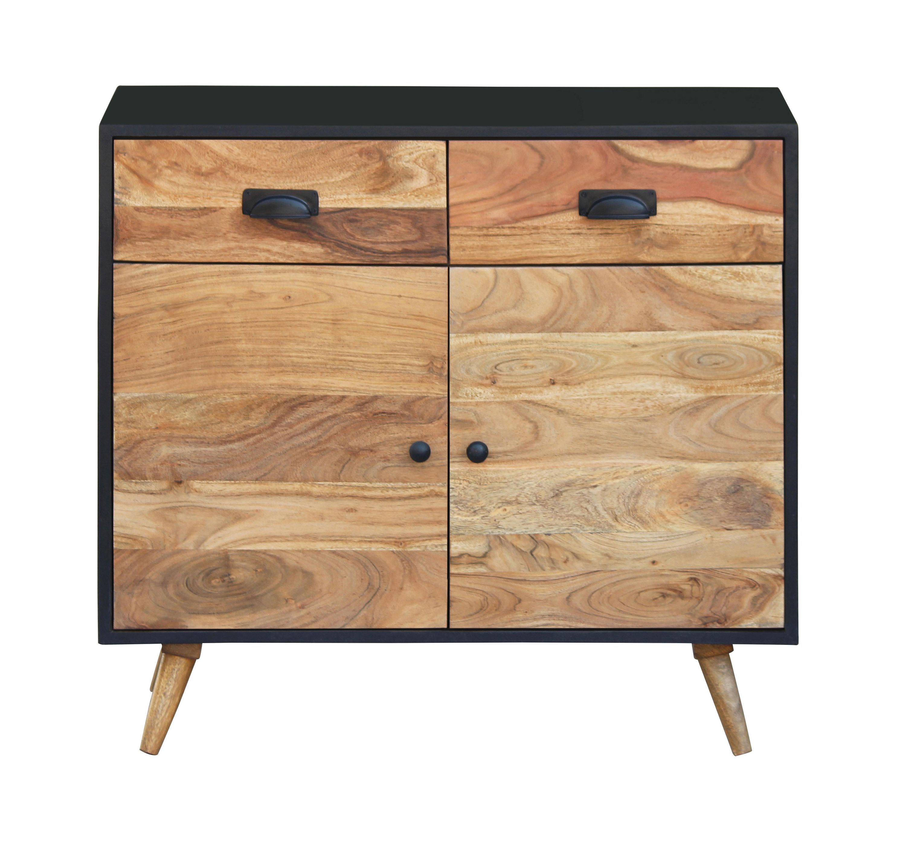 Sideboard JARIK 90 x 83 cm schwarz/braun