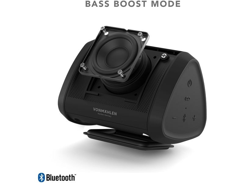 Vonmählen Bluetooth Speaker Air Beats Mini Schwarz Kompakter kabelloser Bluetooth-Lautsprecher mit bis zu 13 Stunden Akkulaufzeit