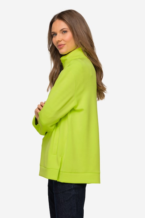 Sweatshirt, Troyerkragen, Langarm, Seitenschlitze